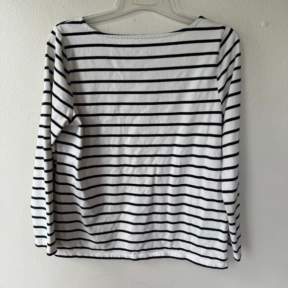 Talbots white black stripe lobster sweater size L - Picture 6 of 9